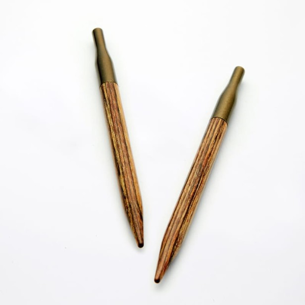 Druty wymienne krótkie drewniane GINGER KnitPro na białym tle