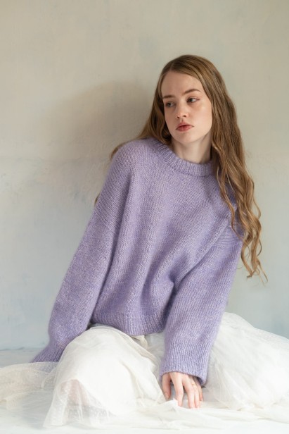 włóczka puno fine kolor rhapsody fioletowy - sweter camille jumper