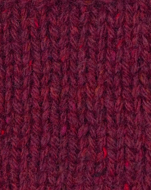 włóczka wełniana Tweed Supreme kolor Burgundy - burgundowy próbka
